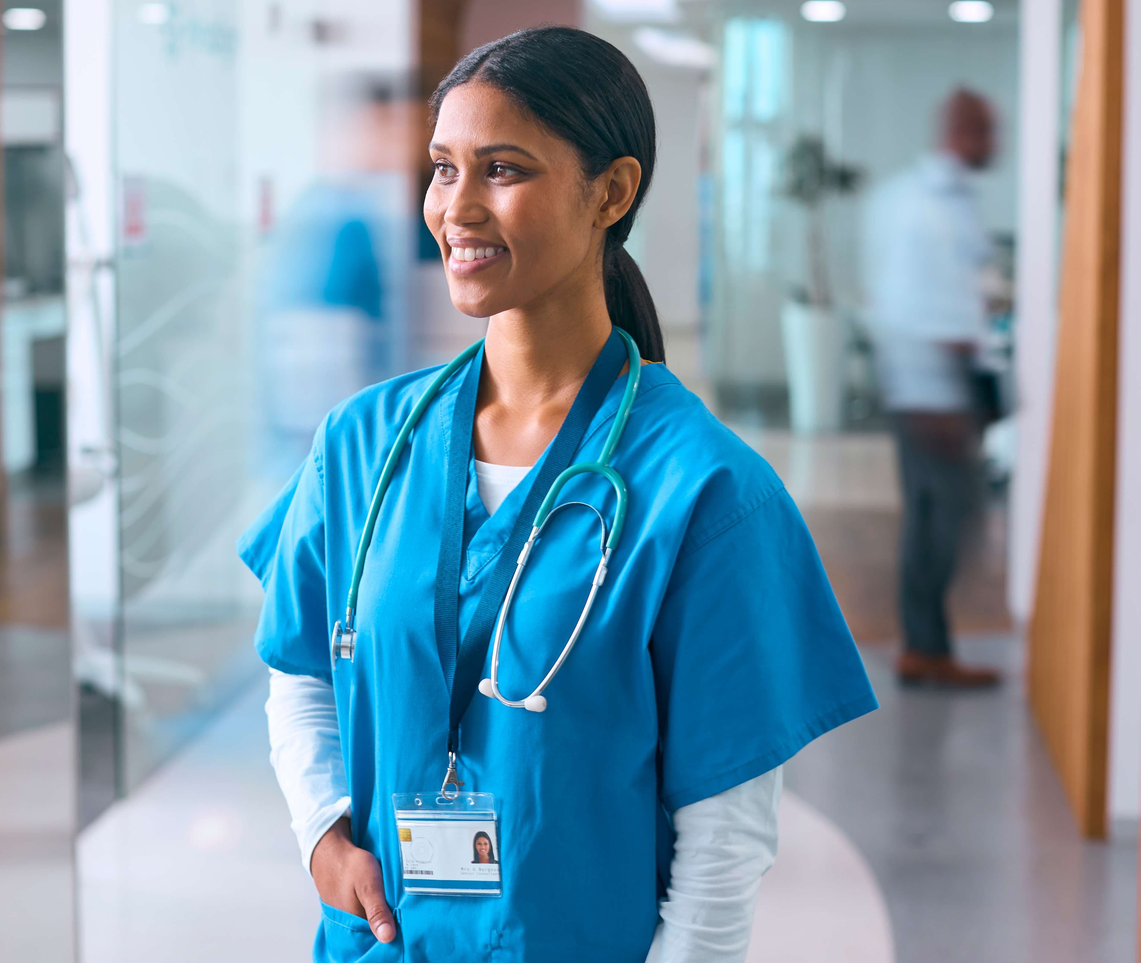 MIHP nursing student in clinical attire